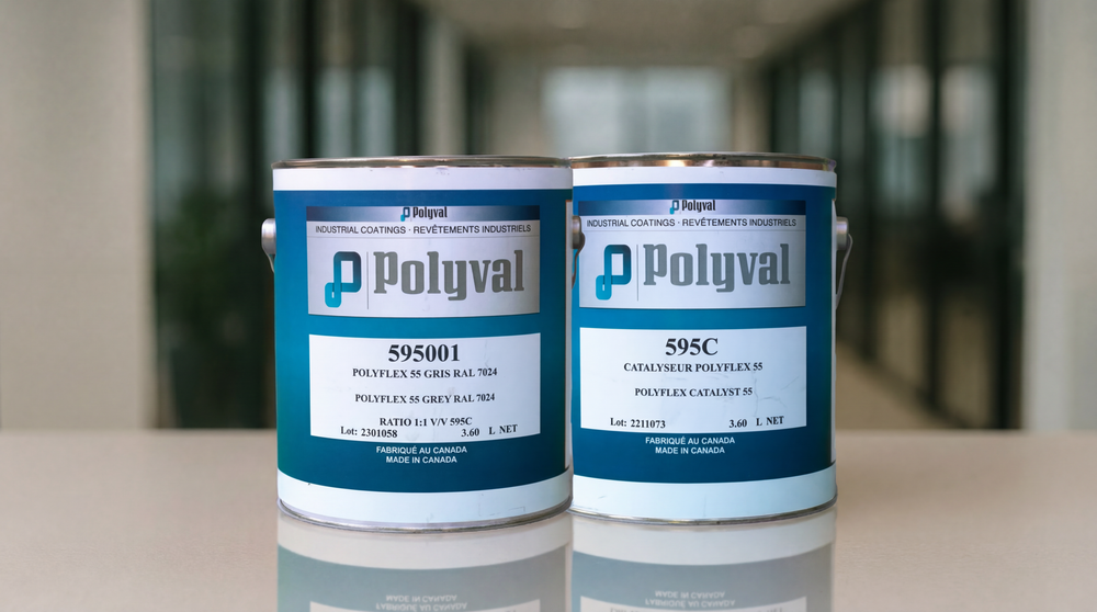 Revêtement Polyflex 55 Ultra-Chem Plus résistant aux acides et aux produits chimiques pour les applications minières, pétrolières et gazières, industrielles, etc. - Anti-corrosion, Anti-abrasion (Base : 3,78 L)