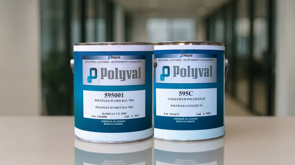 Revêtement Polyflex 55 Ultra-Chem Plus résistant aux acides et aux produits chimiques pour les applications minières, pétrolières et gazières, industrielles, etc. - Anti-corrosion, Anti-abrasion (Base : 3,78 L)